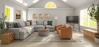 Contemporary, Modern, Classic, Traditional, Inspired Modern, Contemporary Luxe, Warm Transitional Living Room by Havenly Interior Designer Christina