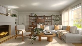 Organic Modern, Warm Transitional Living Room by Havenly Interior Designer Candida