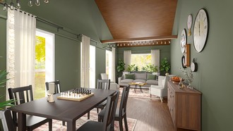 Rustic, Warm Transitional Living Room by Havenly Interior Designer Mélanie