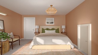 Midcentury Scandi, California Cool, Warm Transitional Bedroom by Havenly Interior Designer Estrellita