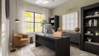 Contemporary, Classic, Eclectic, Transitional Office by Havenly Interior Designer Gabriela