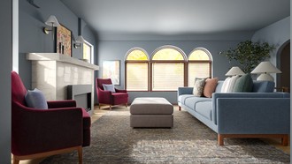 Warm Transitional Living Room by Havenly Interior Designer Sarah