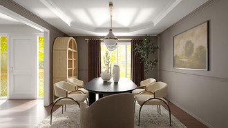 Warm Transitional Dining Room by Havenly Interior Designer Luisa