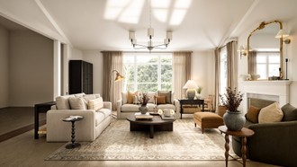 Farmhouse, Rustic, Warm Transitional, Modern Cottage, Traditional Charm Living Room by Havenly Interior Designer Malena