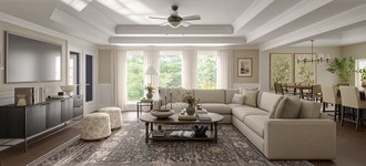 Warm Transitional, Modern Cottage Living Room by Havenly Interior Designer Maria