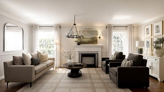 Warm Transitional, New Classic Living Room by Havenly Interior Designer Malena