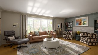 Contemporary, Eclectic, Global, Artful Eclectic Living Room by Havenly Interior Designer Maria