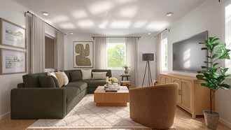 Organic Modern, Warm Transitional Living Room by Havenly Interior Designer Shadnaz