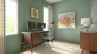 Bohemian, Midcentury Modern Office by Havenly Interior Designer Morgan