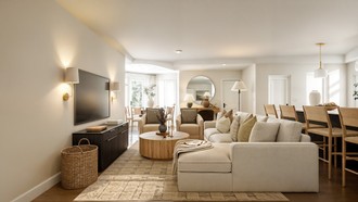 Warm Transitional Living Room by Havenly Interior Designer Malena