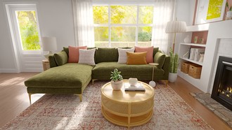 Midcentury Scandi, Organic Modern, Artful Eclectic Living Room by Havenly Interior Designer Estrellita