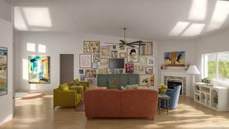 Eclectic, Artful Eclectic Living Room by Havenly Interior Designer Maria