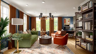 Eclectic, Glam, Vintage Reading Room by Havenly Interior Designer Katerina