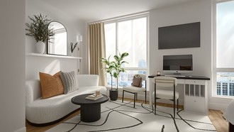 Minimal, Contemporary Luxe Living Room by Havenly Interior Designer Akira