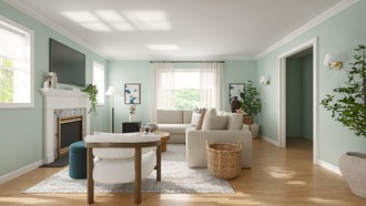 Contemporary, Midcentury Modern, Inspired Modern, Warm Transitional Living Room by Havenly Interior Designer Angelica
