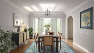 Warm Transitional Dining Room by Havenly Interior Designer Diogo