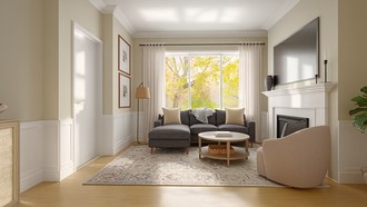 Coastal, Transitional Living Room by Havenly Interior Designer Dawn