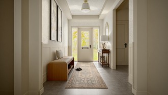 Library, Vintage, Parisian Modern, Contemporary Luxe, Warm Transitional Entryway by Havenly Interior Designer Jess