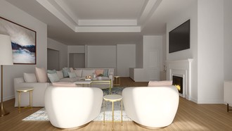 Contemporary, Coastal, Glam, Transitional Living Room by Havenly Interior Designer Angie