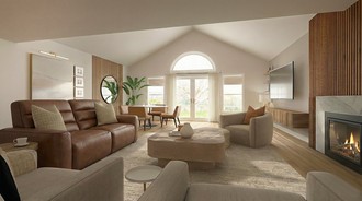 Contemporary, Modern, Scandinavian, Midcentury Scandi, Organic Modern, Warm Transitional Living Room by Havenly Interior Designer Anny