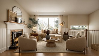 Warm Transitional Living Room by Havenly Interior Designer Malena
