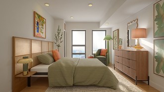 Contemporary, Modern, Midcentury Modern, Artful Eclectic Bedroom by Havenly Interior Designer Megan