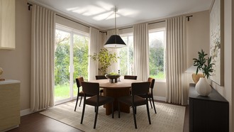 Contemporary, Rustic, Warm Transitional Dining Room by Havenly Interior Designer Lara