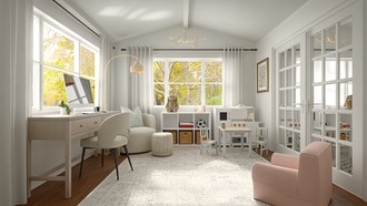 Minimal, California Cool, Warm Transitional Playroom by Havenly Interior Designer Candida