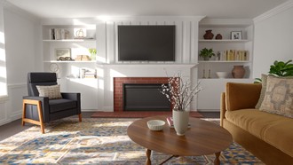 Warm Transitional Living Room by Havenly Interior Designer Sarah