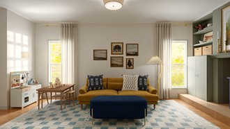 Modern Cottage, Artful Eclectic Living Room by Havenly Interior Designer Sloan