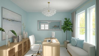 Contemporary, Modern, Coastal, Glam Office by Havenly Interior Designer Silver