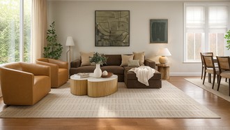 Warm Transitional Living Room by Havenly Interior Designer Tania