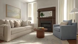Warm Transitional Living Room by Havenly Interior Designer Sarah