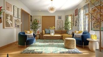 Contemporary, Eclectic, Artful Eclectic Living Room by Havenly Interior Designer Megan
