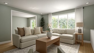 Warm Transitional Living Room by Havenly Interior Designer Morgan
