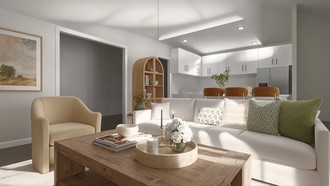 Transitional, Scandinavian, Organic Modern, Warm Transitional Living Room by Havenly Interior Designer Shadnaz