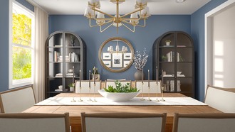 Classic Contemporary, Warm Transitional, Traditional Charm, Artful Eclectic Dining Room by Havenly Interior Designer Emily