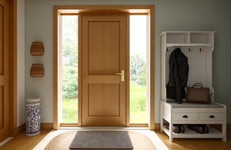 Transitional, Vintage, Modern Cottage Entryway by Havenly Interior Designer Rachel