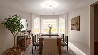 Warm Transitional Dining Room by Havenly Interior Designer Begona