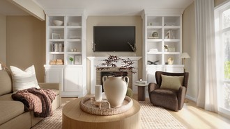 Organic Modern, California Cool, Warm Transitional Living Room by Havenly Interior Designer Emilee