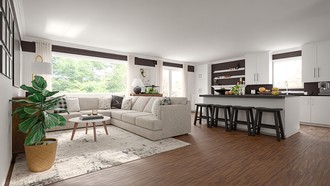 Warm Transitional Living Room by Havenly Interior Designer Solongo