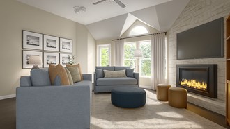 Transitional Living Room by Havenly Interior Designer Morgan