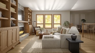 Warm Transitional Living Room by Havenly Interior Designer Martha