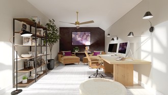 Contemporary, Library, Artful Eclectic Office by Havenly Interior Designer Gabriela