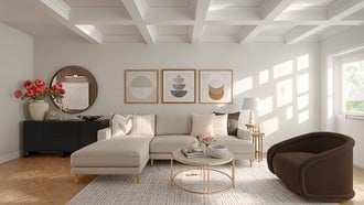 Glam, Transitional Living Room by Havenly Interior Designer Shadnaz