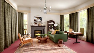 Library, Midcentury Scandi Office by Havenly Interior Designer Katerina