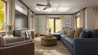 Transitional, Warm Transitional Living Room by Havenly Interior Designer Lilia
