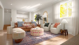 Eclectic, Inspired Modern, Artful Eclectic Living Room by Havenly Interior Designer Montserrat