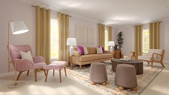 Eclectic, Warm Transitional Living Room by Havenly Interior Designer Mariana