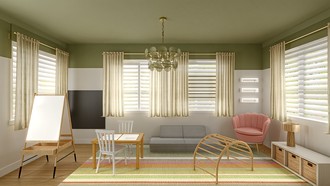 Modern, Eclectic, Preppy, Artful Eclectic Playroom by Havenly Interior Designer Rachel